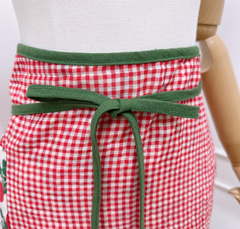 Tomato check mini apron / 토마토 체크 미니 앞치마
