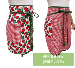 Tomato check mini apron / 토마토 체크 미니 앞치마