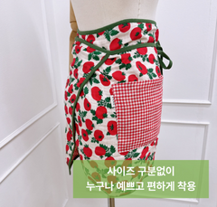 Tomato check mini apron / 토마토 체크 미니 앞치마