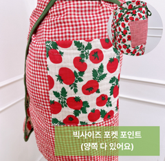 Tomato check mini apron / 토마토 체크 미니 앞치마