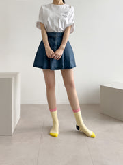 Combine Mid-Calf Color Block Socks / 컴바인 골지 중목 양말