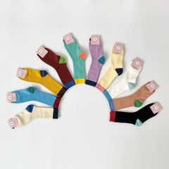 Combine Mid-Calf Color Block Socks / 컴바인 골지 중목 양말