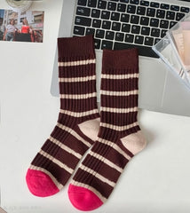 Wool striped color-block socks / 울 스트라이프 양말