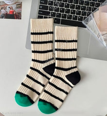 Wool striped color-block socks / 울 스트라이프 양말