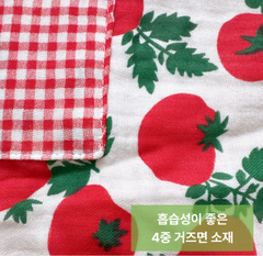 Tomato check mini apron / 토마토 체크 미니 앞치마