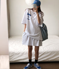 Awake of Cats cotton set / 면 반팔 츄리닝 세트