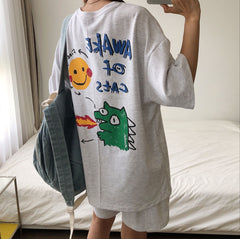 Awake of Cats cotton set / 면 반팔 츄리닝 세트