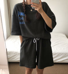 Awake of Cats cotton set / 면 반팔 츄리닝 세트