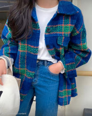 Check brushed jacket / 체크 기모 자켓