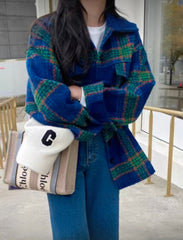 Check brushed jacket / 체크 기모 자켓