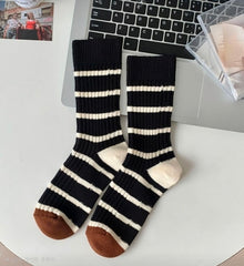 Wool striped color-block socks / 울 스트라이프 양말
