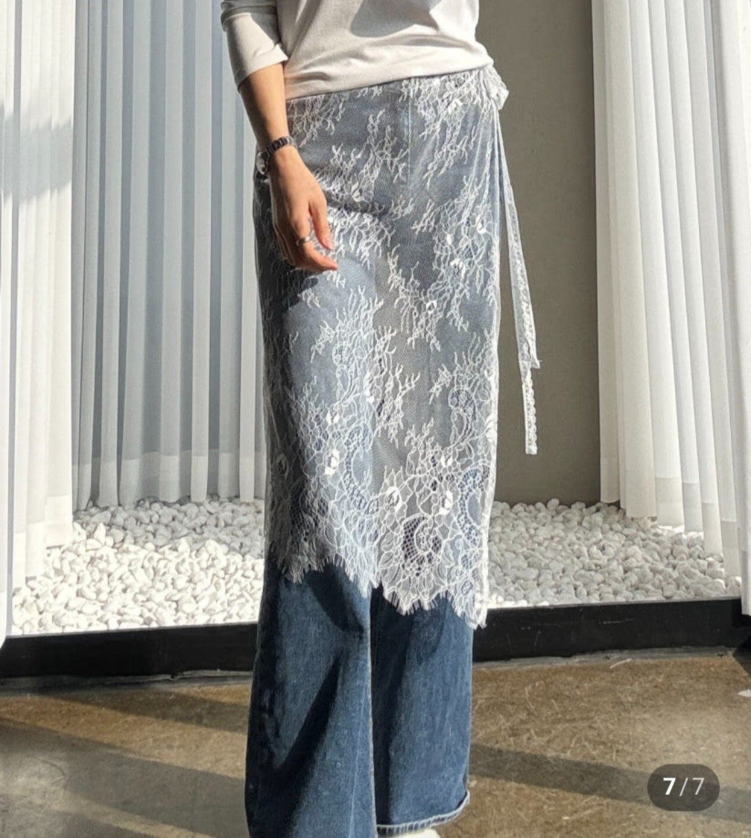 Lace layered wrap